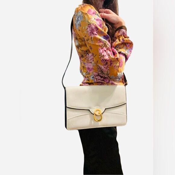 Gucci white leather bag with gold Gg - Picture 3 of 16